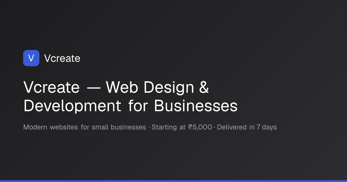 Vcreate — Web Design & Development for Businesses